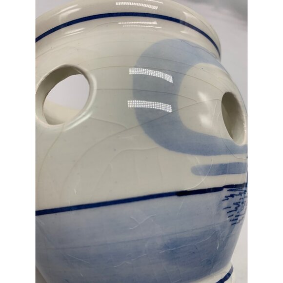 Delft Bulb pot Blue Holland Jumbo Flowerpot Handpainted Porcelain Windmill - Picture 9 of 9